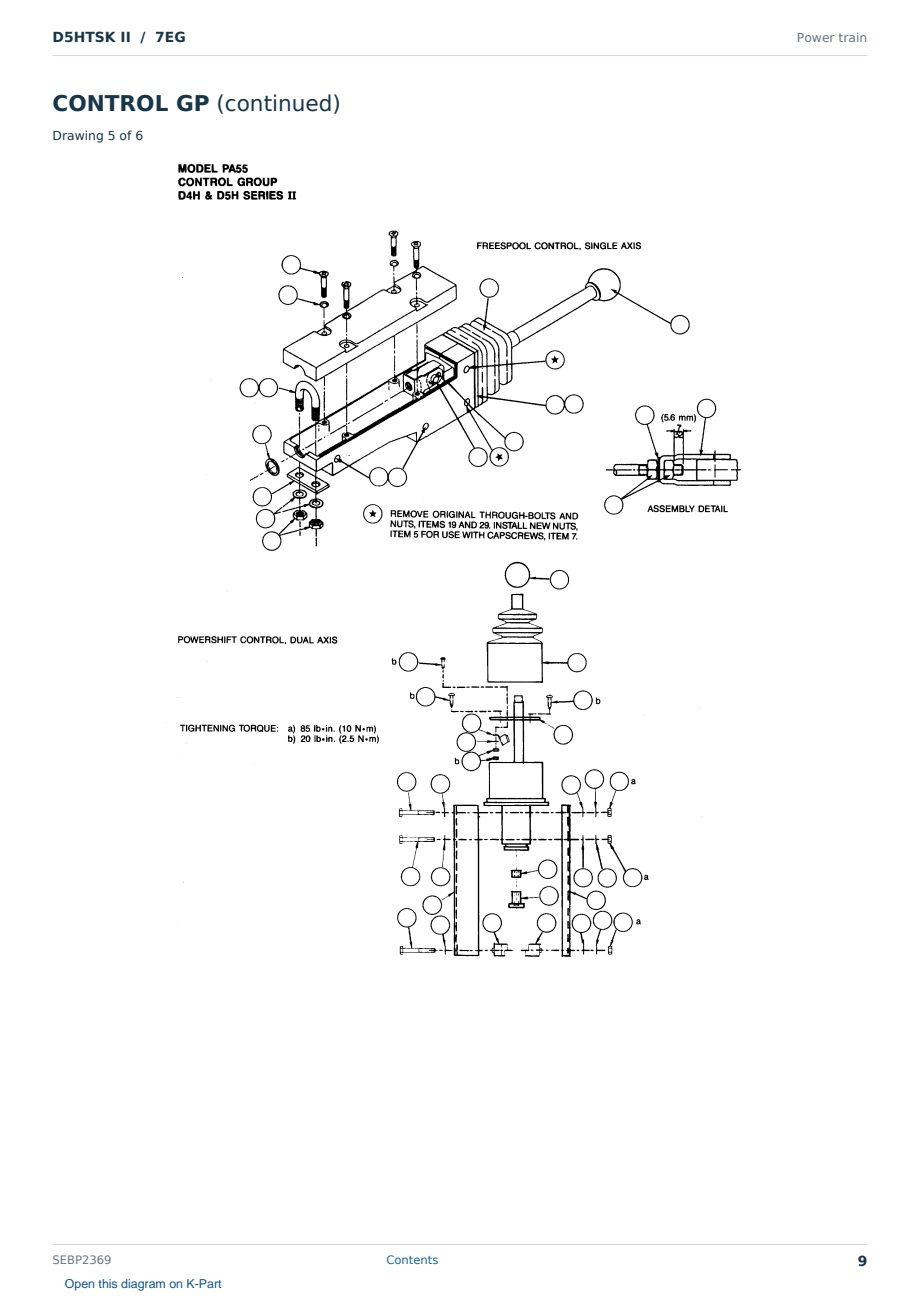 Caterpillar D5HTSK II S/N 7EG Partsbook SEBP2369 (English) - sample page 9 of 10 Caterpillar D5HTSK II S/N 7EG Partsbook SEBP2369 (English) - sample page 9 of 10