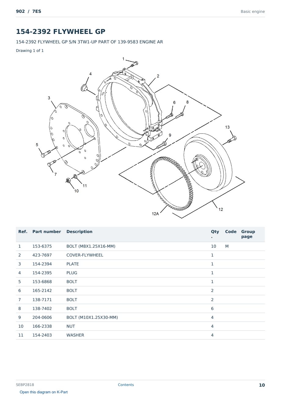 Caterpillar 902 S/N 7ES Partsbook SEBP2818 (English) - sample page 10 of 10 Caterpillar 902 S/N 7ES Partsbook SEBP2818 (English) - sample page 10 of 10