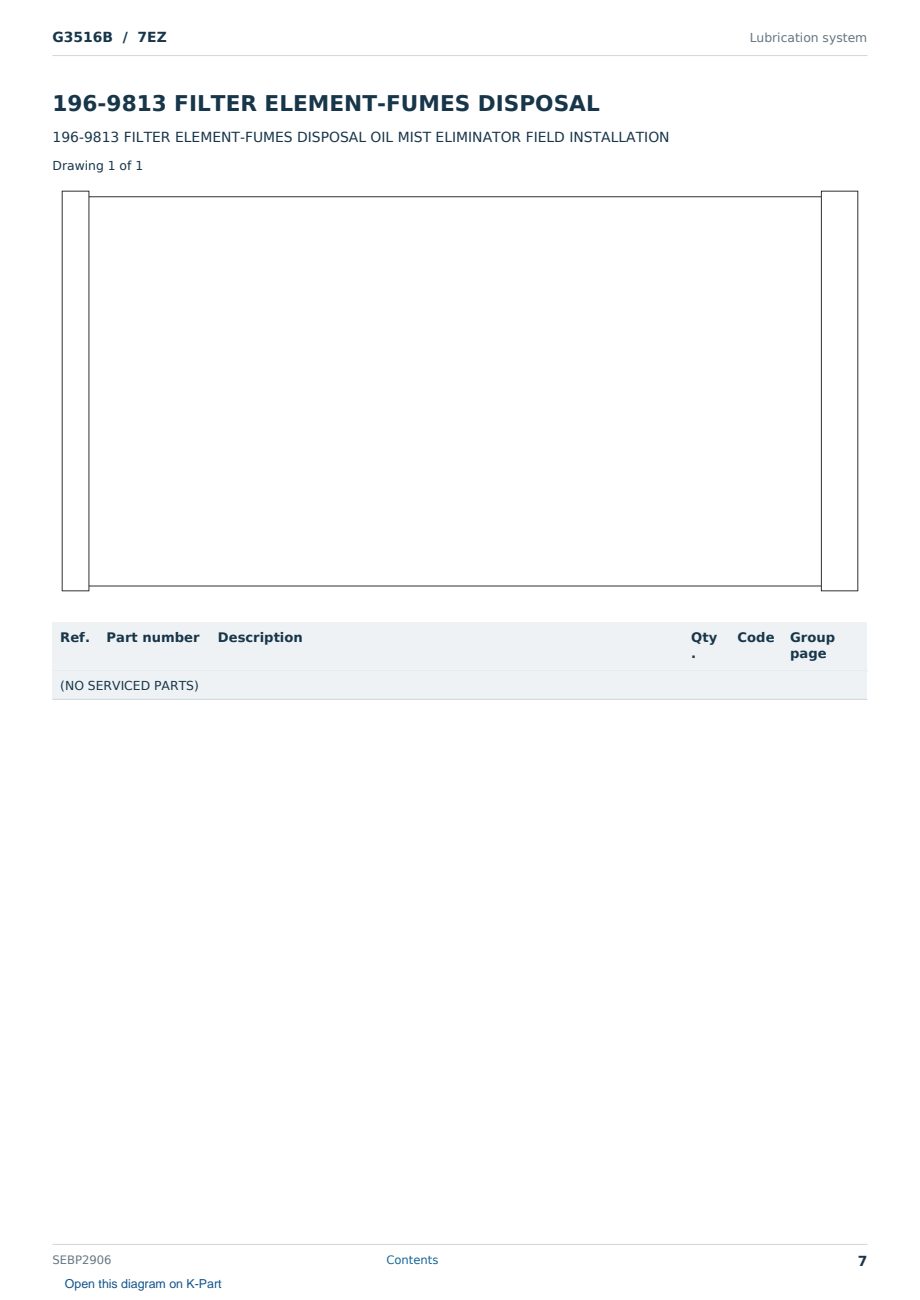 Caterpillar G3516B S/N 7EZ Partsbook SEBP2906 (English) - sample page 7 of 10 Caterpillar G3516B S/N 7EZ Partsbook SEBP2906 (English) - sample page 7 of 10