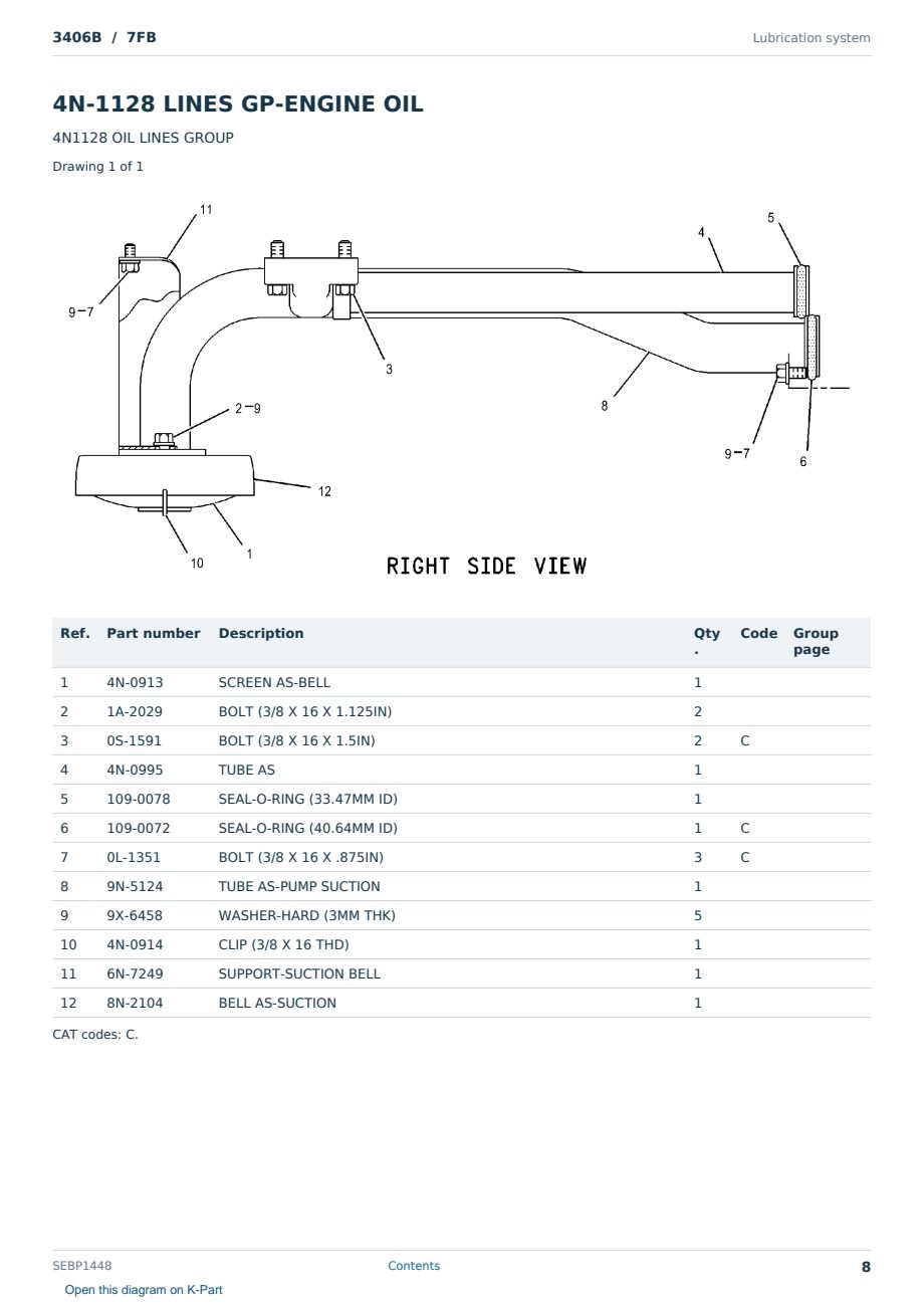 Caterpillar 3406B S/N 7FB Partsbook SEBP1448 (English) - sample page 8 of 10 Caterpillar 3406B S/N 7FB Partsbook SEBP1448 (English) - sample page 8 of 10