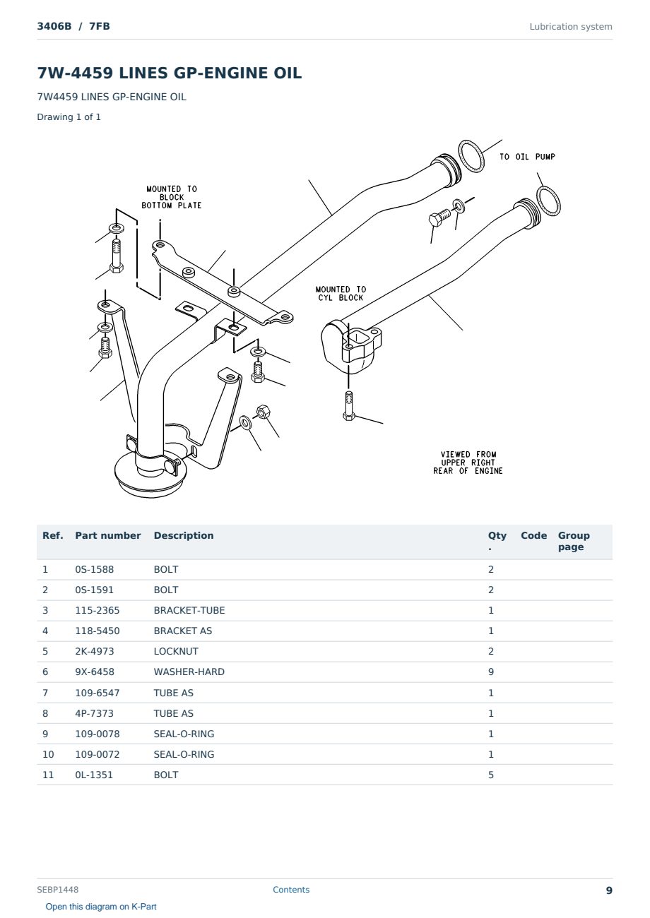 Caterpillar 3406B S/N 7FB Partsbook SEBP1448 (English) - sample page 9 of 10 Caterpillar 3406B S/N 7FB Partsbook SEBP1448 (English) - sample page 9 of 10
