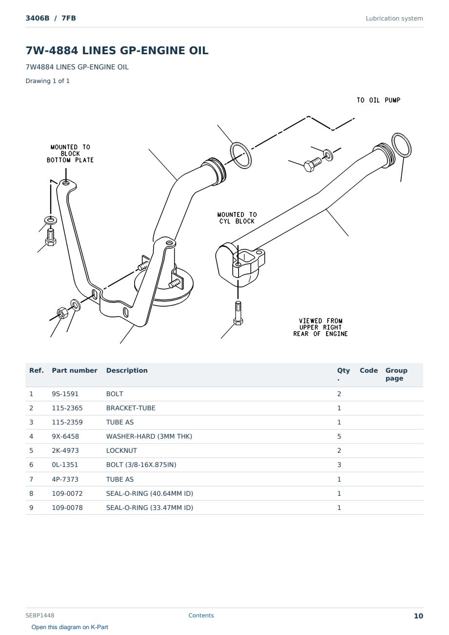 Caterpillar 3406B S/N 7FB Partsbook SEBP1448 (English) - sample page 10 of 10 Caterpillar 3406B S/N 7FB Partsbook SEBP1448 (English) - sample page 10 of 10