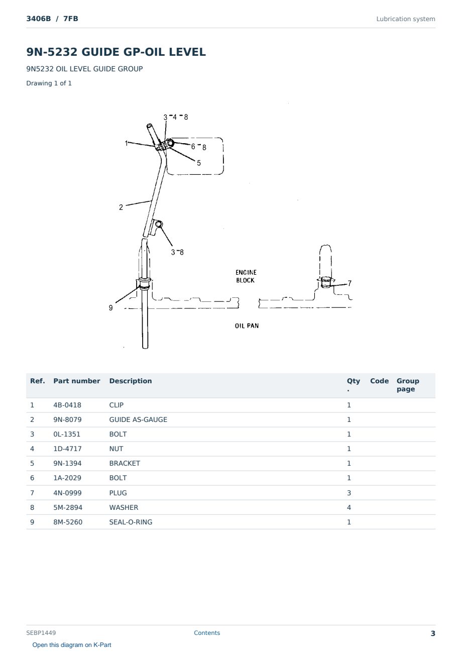 Caterpillar 3406B S/N 7FB Partsbook SEBP1449 (English) - sample page 3 of 10 Caterpillar 3406B S/N 7FB Partsbook SEBP1449 (English) - sample page 3 of 10