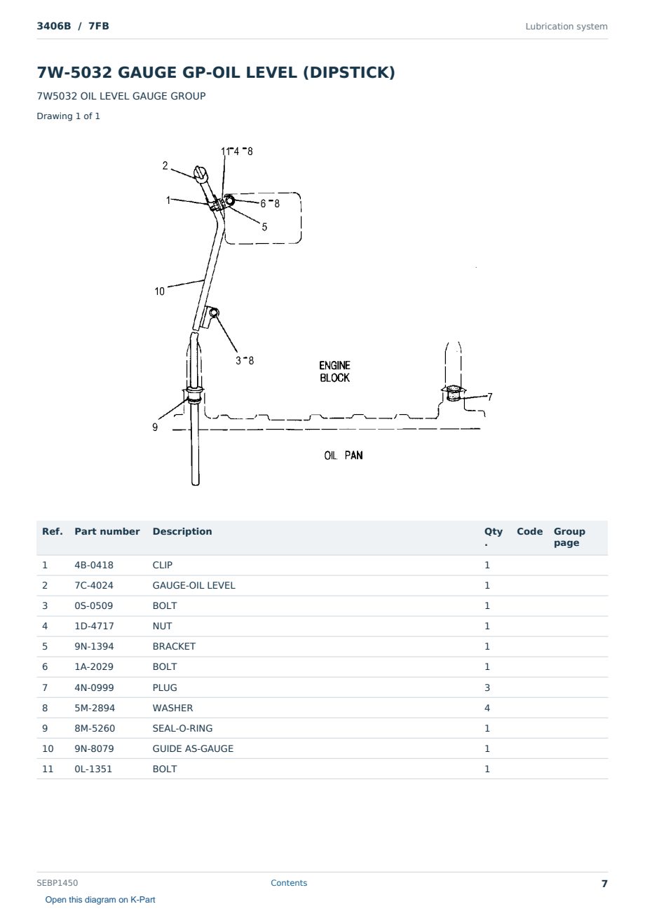 Caterpillar 3406B S/N 7FB Partsbook SEBP1450 (English) - sample page 7 of 10 Caterpillar 3406B S/N 7FB Partsbook SEBP1450 (English) - sample page 7 of 10