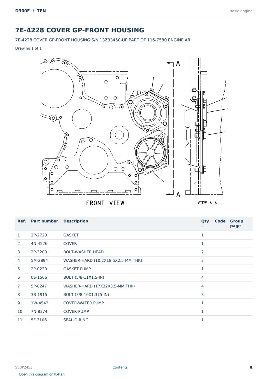 Caterpillar D300E S/N 7FN Partsbook SEBP2453 (English) - sample page 5 of 10 Caterpillar D300E S/N 7FN Partsbook SEBP2453 (English) - sample page 5 of 10