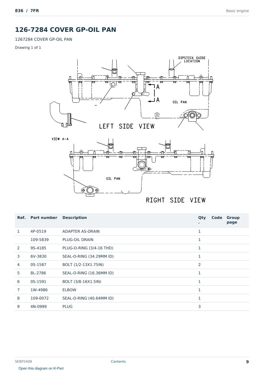 Caterpillar 836 S/N 7FR Partsbook SEBP2408 (English) - sample page 9 of 10 Caterpillar 836 S/N 7FR Partsbook SEBP2408 (English) - sample page 9 of 10