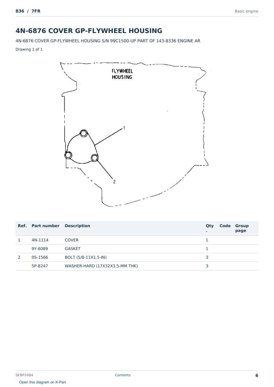 Caterpillar 836 S/N 7FR Partsbook SEBP2684 (English) - sample page 6 of 10 Caterpillar 836 S/N 7FR Partsbook SEBP2684 (English) - sample page 6 of 10