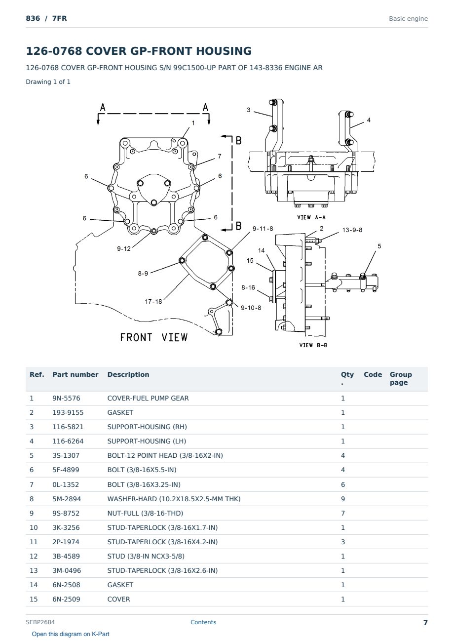 Caterpillar 836 S/N 7FR Partsbook SEBP2684 (English) - sample page 7 of 10 Caterpillar 836 S/N 7FR Partsbook SEBP2684 (English) - sample page 7 of 10
