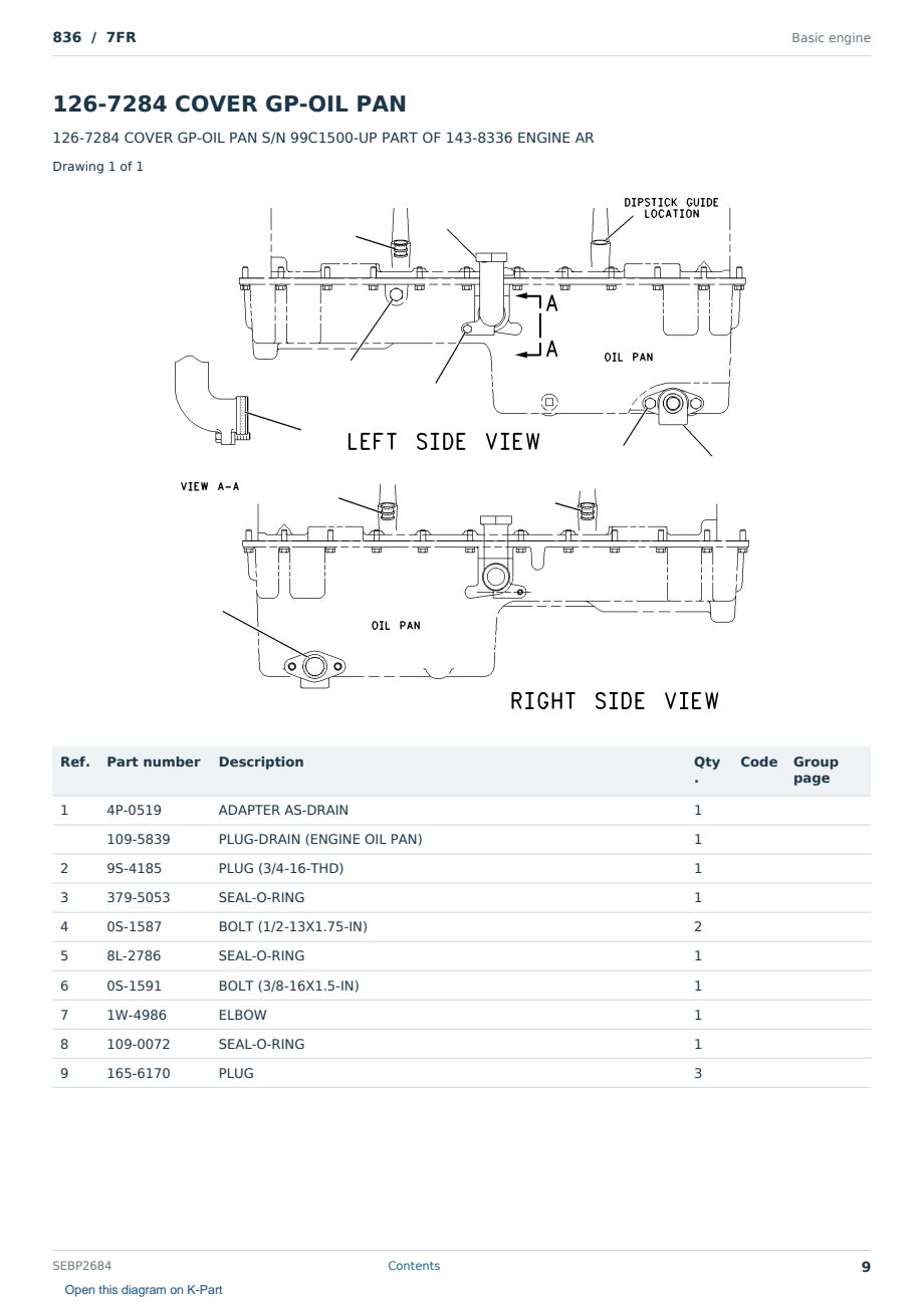 Caterpillar 836 S/N 7FR Partsbook SEBP2684 (English) - sample page 9 of 10 Caterpillar 836 S/N 7FR Partsbook SEBP2684 (English) - sample page 9 of 10