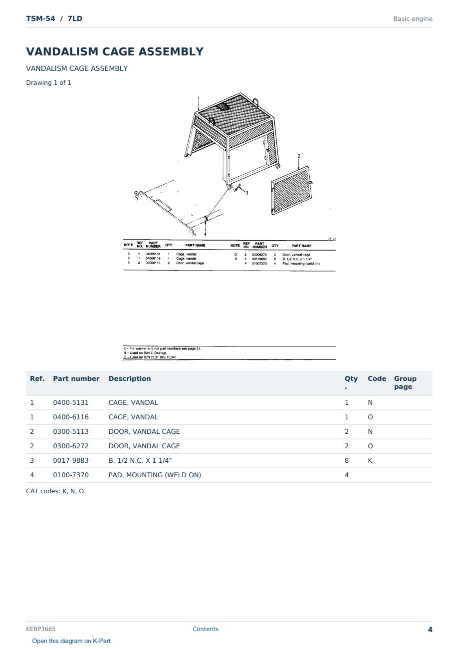 Caterpillar TSM-54 S/N 7LD Partsbook KEBP3665 (English) - sample page 4 of 10 Caterpillar TSM-54 S/N 7LD Partsbook KEBP3665 (English) - sample page 4 of 10