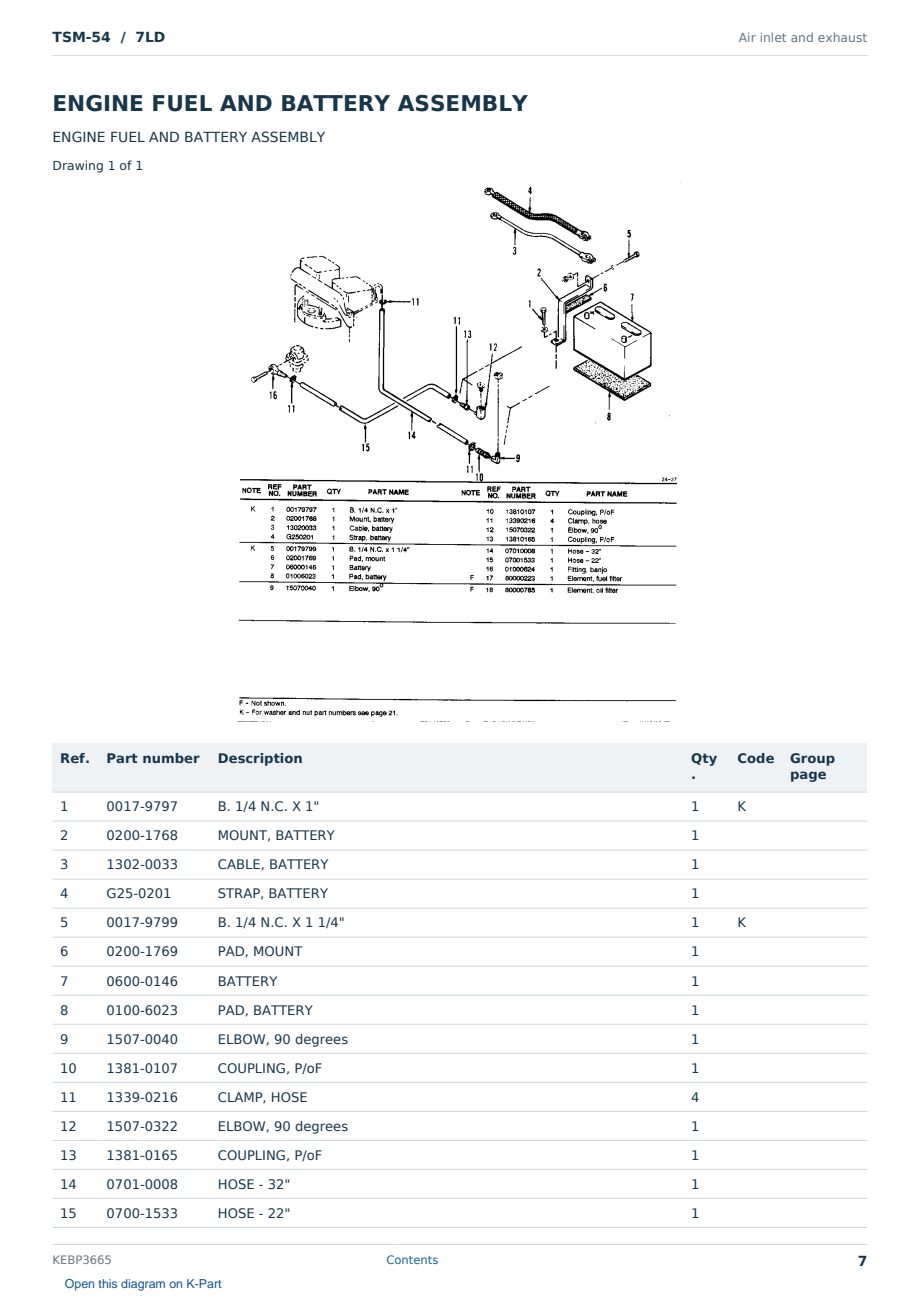 Caterpillar TSM-54 S/N 7LD Partsbook KEBP3665 (English) - sample page 7 of 10 Caterpillar TSM-54 S/N 7LD Partsbook KEBP3665 (English) - sample page 7 of 10