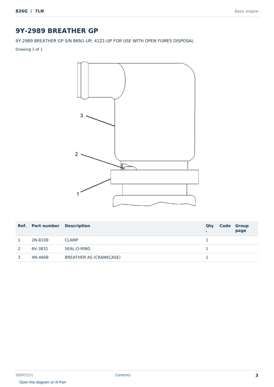 Caterpillar 826G S/N 7LN Partsbook SEBP5531 (English) - sample page 3 of 10 Caterpillar 826G S/N 7LN Partsbook SEBP5531 (English) - sample page 3 of 10