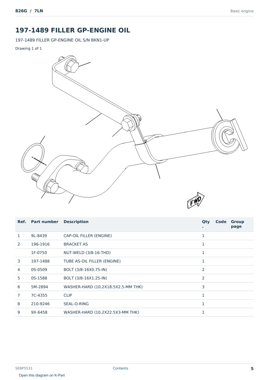 Caterpillar 826G S/N 7LN Partsbook SEBP5531 (English) - sample page 5 of 10 Caterpillar 826G S/N 7LN Partsbook SEBP5531 (English) - sample page 5 of 10