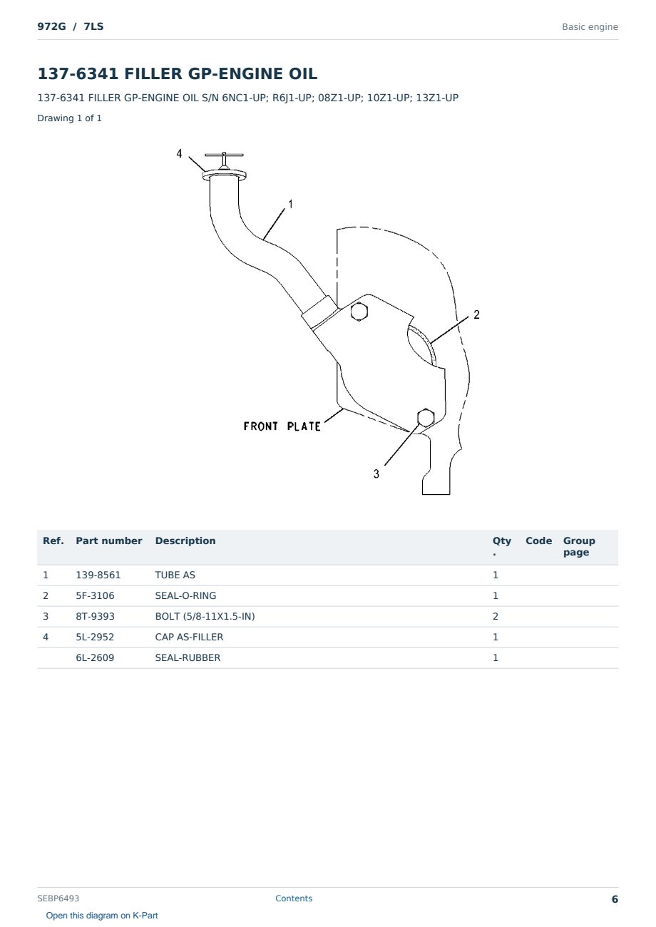 Caterpillar 972G S/N 7LS Partsbook SEBP6493 (English) - sample page 6 of 10 Caterpillar 972G S/N 7LS Partsbook SEBP6493 (English) - sample page 6 of 10