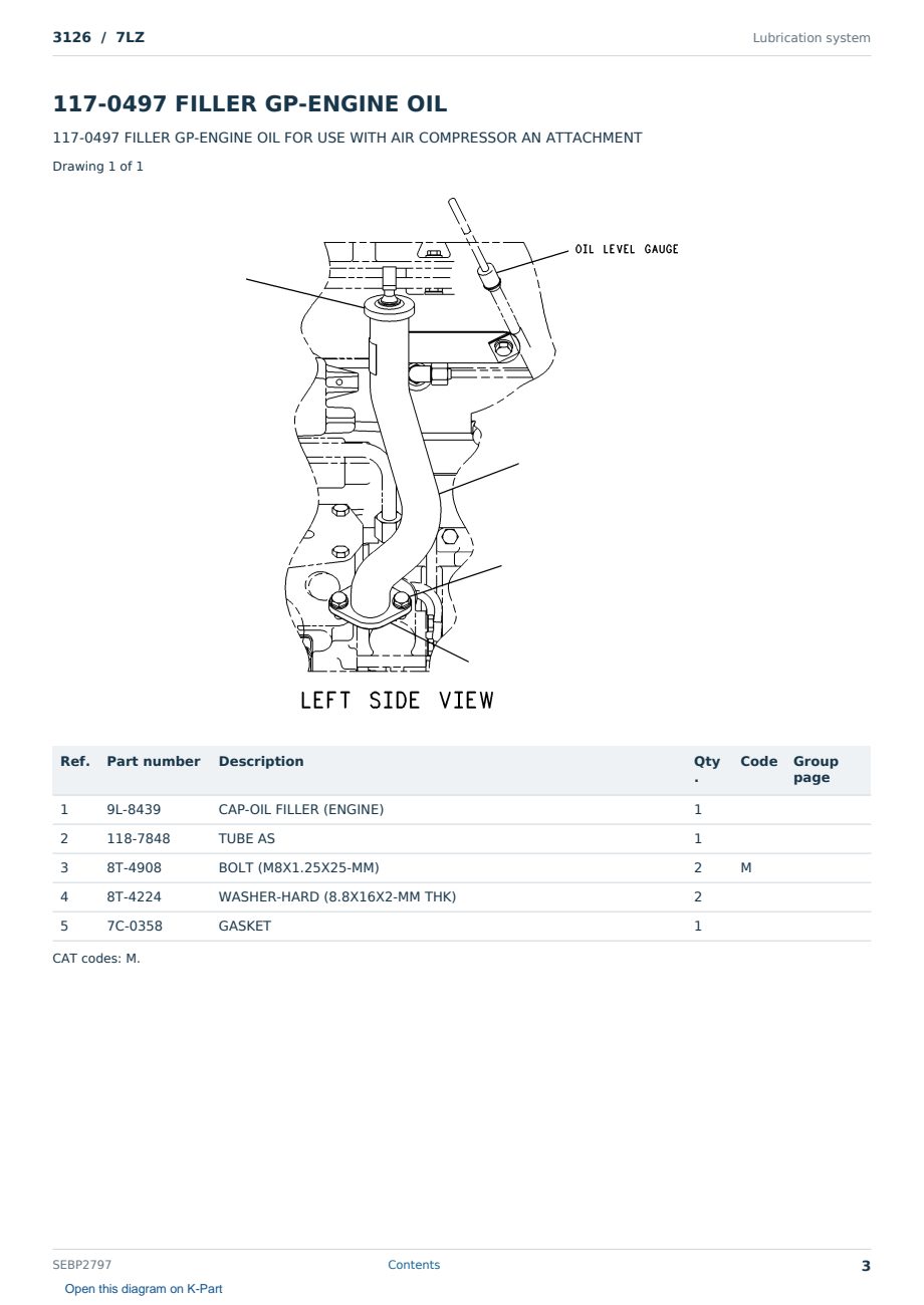 Caterpillar 3126 S/N 7LZ Partsbook SEBP2797 (English) - sample page 3 of 10 Caterpillar 3126 S/N 7LZ Partsbook SEBP2797 (English) - sample page 3 of 10