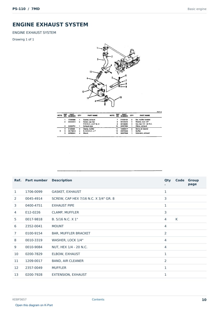 Caterpillar PS-110 S/N 7MD Partsbook KEBP3657 (English) - sample page 10 of 10 Caterpillar PS-110 S/N 7MD Partsbook KEBP3657 (English) - sample page 10 of 10