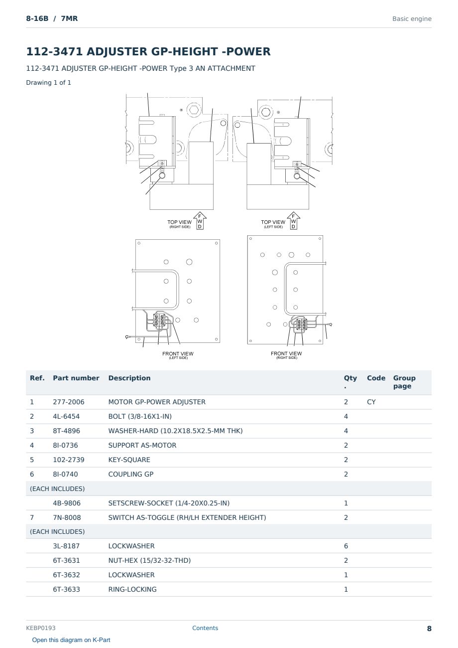 Caterpillar 8-16B S/N 7MR Partsbook KEBP0193 (English) - sample page 8 of 10 Caterpillar 8-16B S/N 7MR Partsbook KEBP0193 (English) - sample page 8 of 10