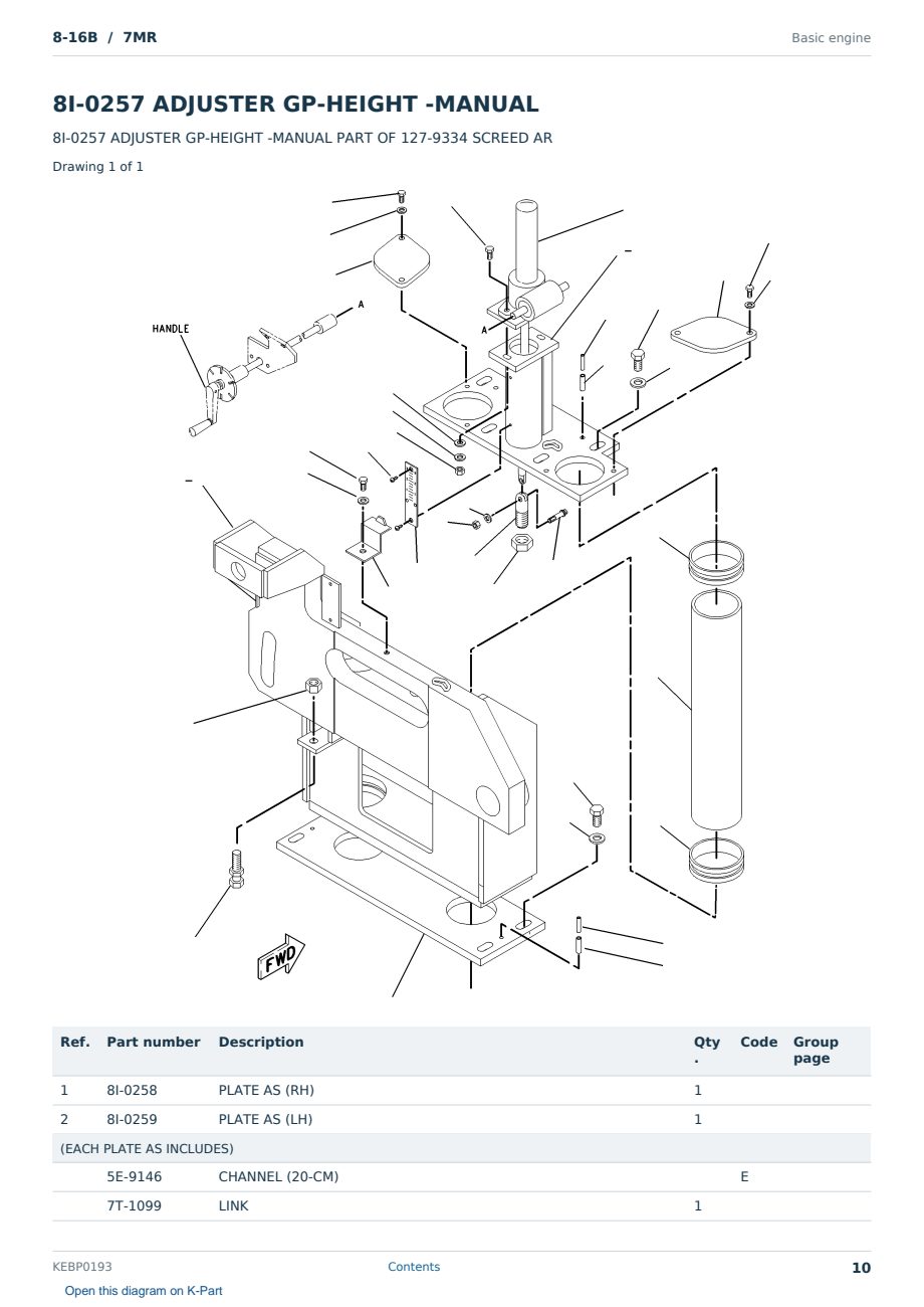Caterpillar 8-16B S/N 7MR Partsbook KEBP0193 (English) - sample page 10 of 10 Caterpillar 8-16B S/N 7MR Partsbook KEBP0193 (English) - sample page 10 of 10