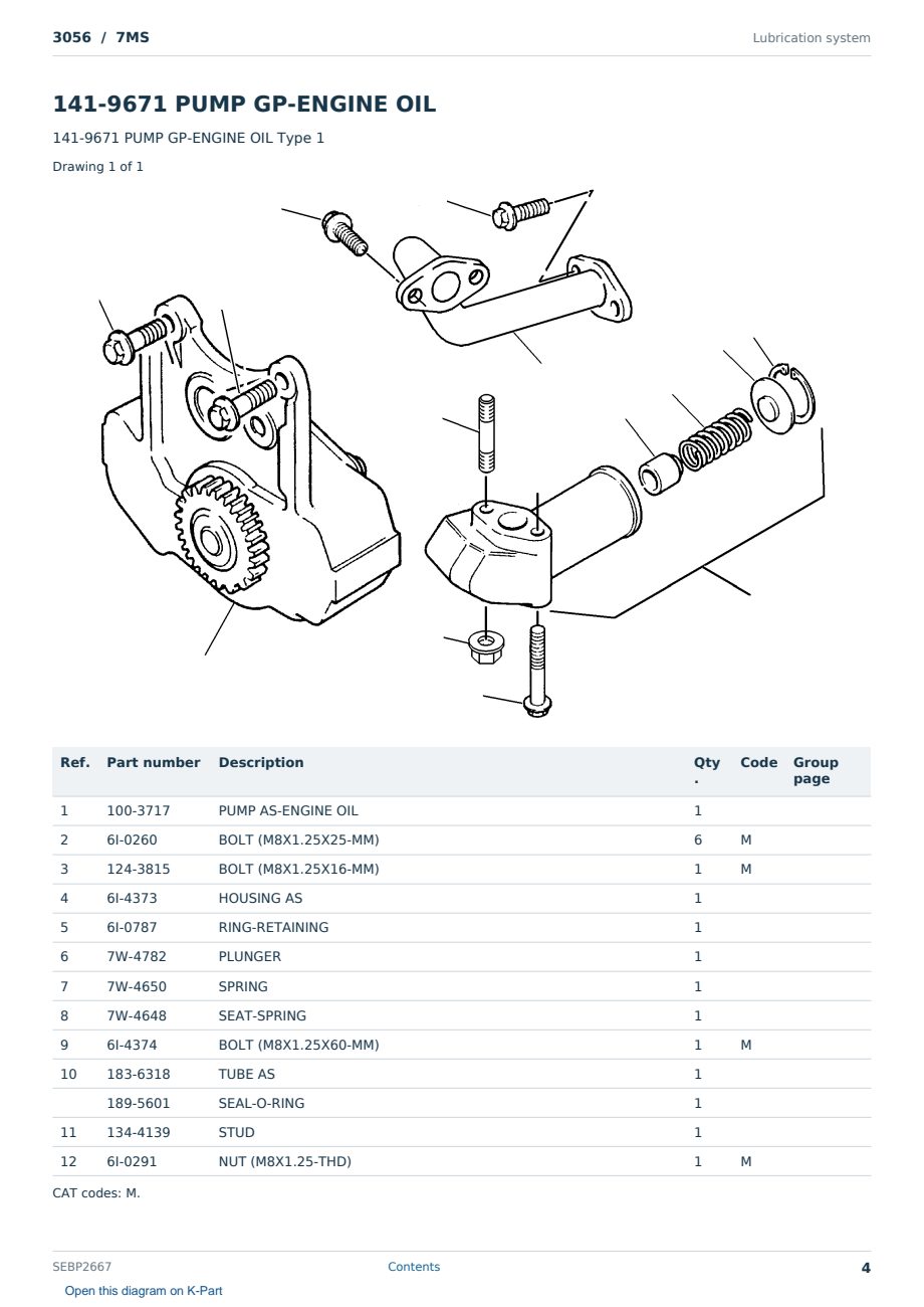 Caterpillar 3056 S/N 7MS Partsbook SEBP2667 (English) - sample page 4 of 10 Caterpillar 3056 S/N 7MS Partsbook SEBP2667 (English) - sample page 4 of 10