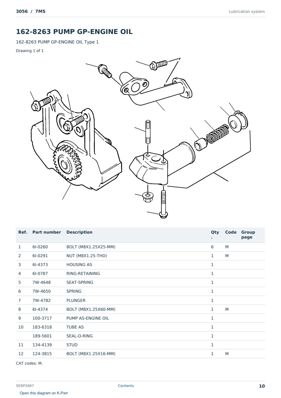 Caterpillar 3056 S/N 7MS Partsbook SEBP2667 (English) - sample page 10 of 10 Caterpillar 3056 S/N 7MS Partsbook SEBP2667 (English) - sample page 10 of 10