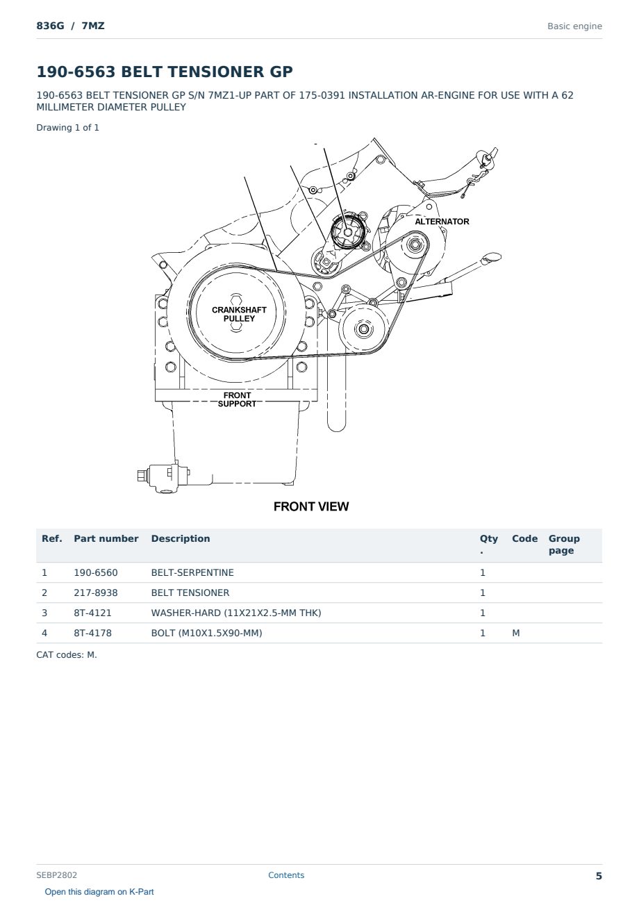 Caterpillar 836G S/N 7MZ Partsbook SEBP2802 (English) - sample page 5 of 10 Caterpillar 836G S/N 7MZ Partsbook SEBP2802 (English) - sample page 5 of 10