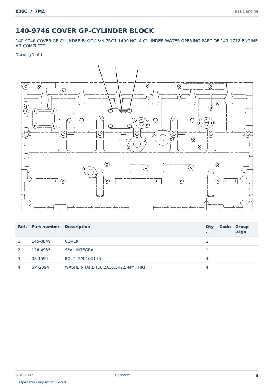 Caterpillar 836G S/N 7MZ Partsbook SEBP2802 (English) - sample page 8 of 10 Caterpillar 836G S/N 7MZ Partsbook SEBP2802 (English) - sample page 8 of 10