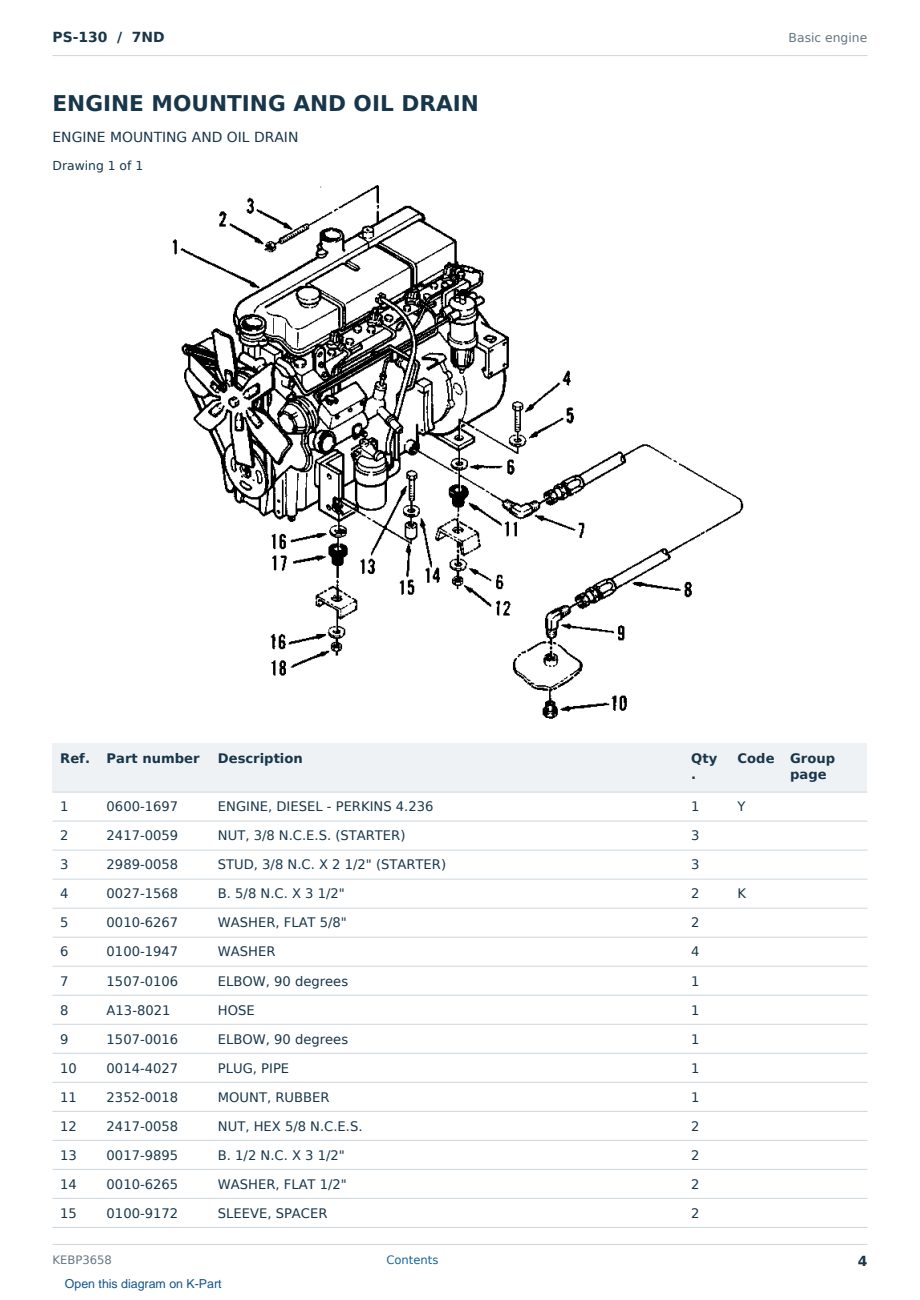 Caterpillar PS-130 S/N 7ND Partsbook KEBP3658 (English) - sample page 4 of 10 Caterpillar PS-130 S/N 7ND Partsbook KEBP3658 (English) - sample page 4 of 10