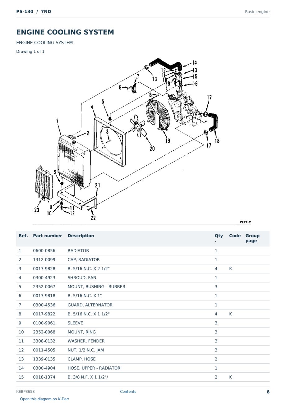 Caterpillar PS-130 S/N 7ND Partsbook KEBP3658 (English) - sample page 6 of 10 Caterpillar PS-130 S/N 7ND Partsbook KEBP3658 (English) - sample page 6 of 10