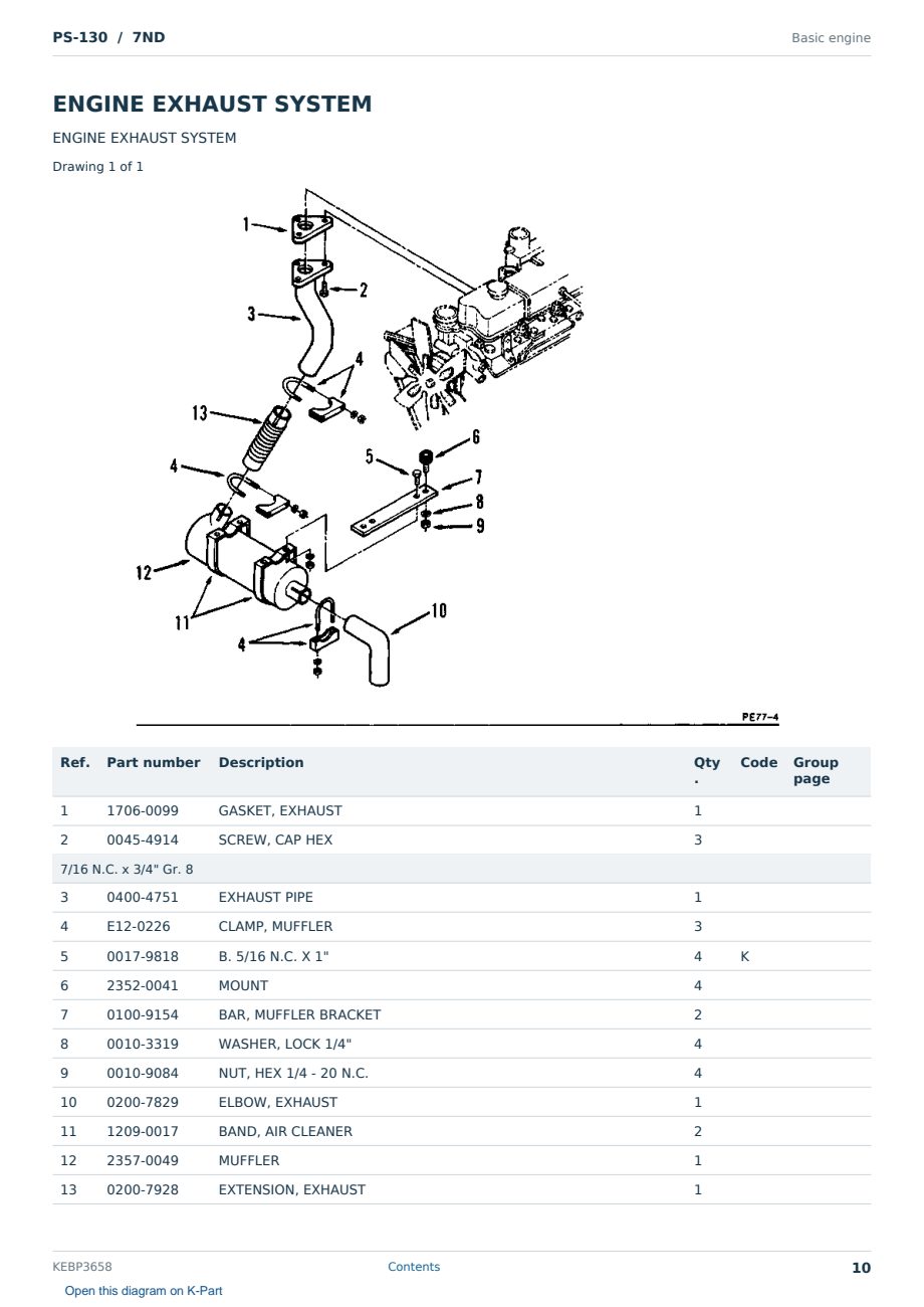 Caterpillar PS-130 S/N 7ND Partsbook KEBP3658 (English) - sample page 10 of 10 Caterpillar PS-130 S/N 7ND Partsbook KEBP3658 (English) - sample page 10 of 10