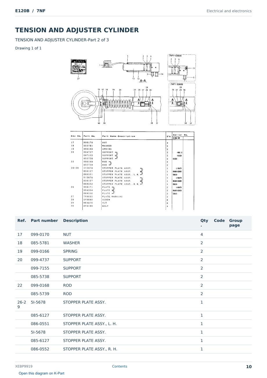 Caterpillar E120B S/N 7NF Partsbook XEBP9919 (English) - sample page 10 of 10 Caterpillar E120B S/N 7NF Partsbook XEBP9919 (English) - sample page 10 of 10