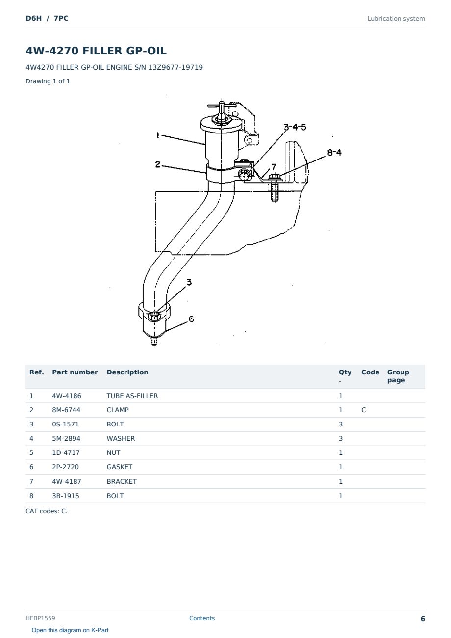 Caterpillar D6H S/N 7PC Partsbook HEBP1559 (English) - sample page 6 of 10 Caterpillar D6H S/N 7PC Partsbook HEBP1559 (English) - sample page 6 of 10