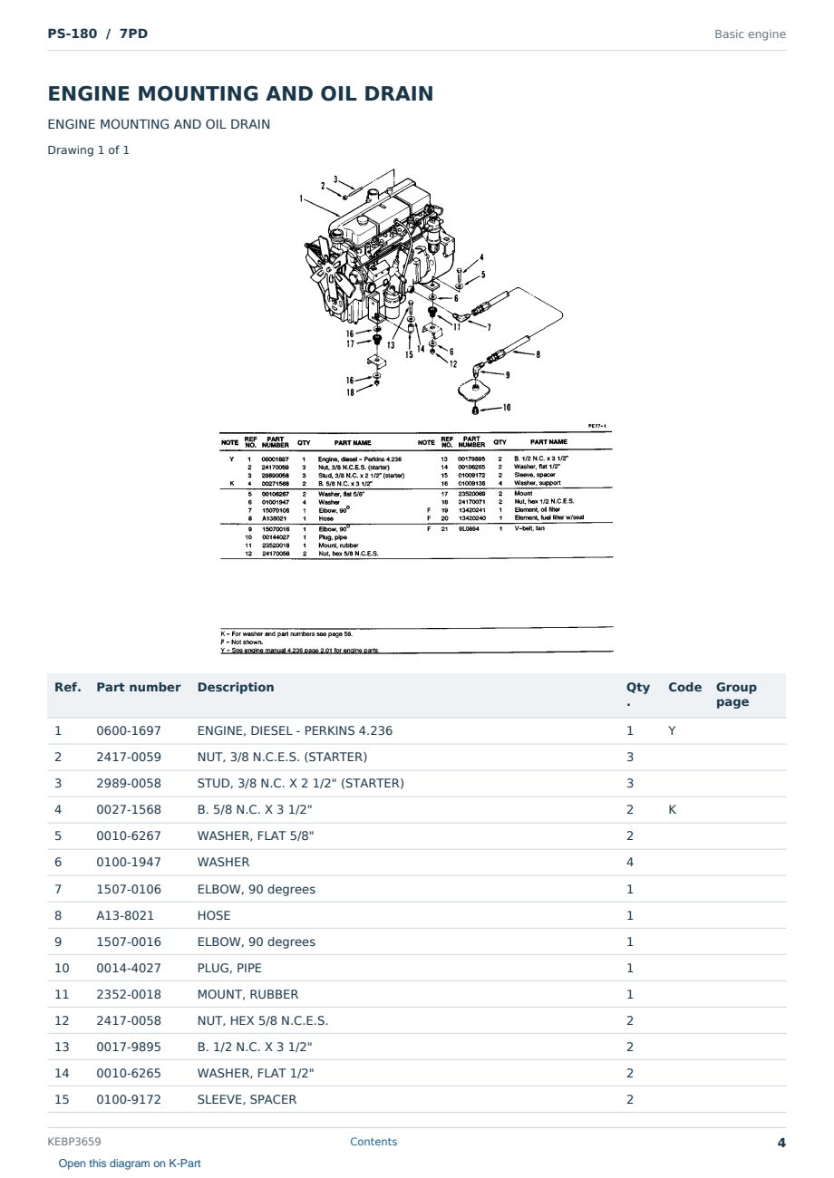 Caterpillar PS-180 S/N 7PD Partsbook KEBP3659 (English) - sample page 4 of 10 Caterpillar PS-180 S/N 7PD Partsbook KEBP3659 (English) - sample page 4 of 10