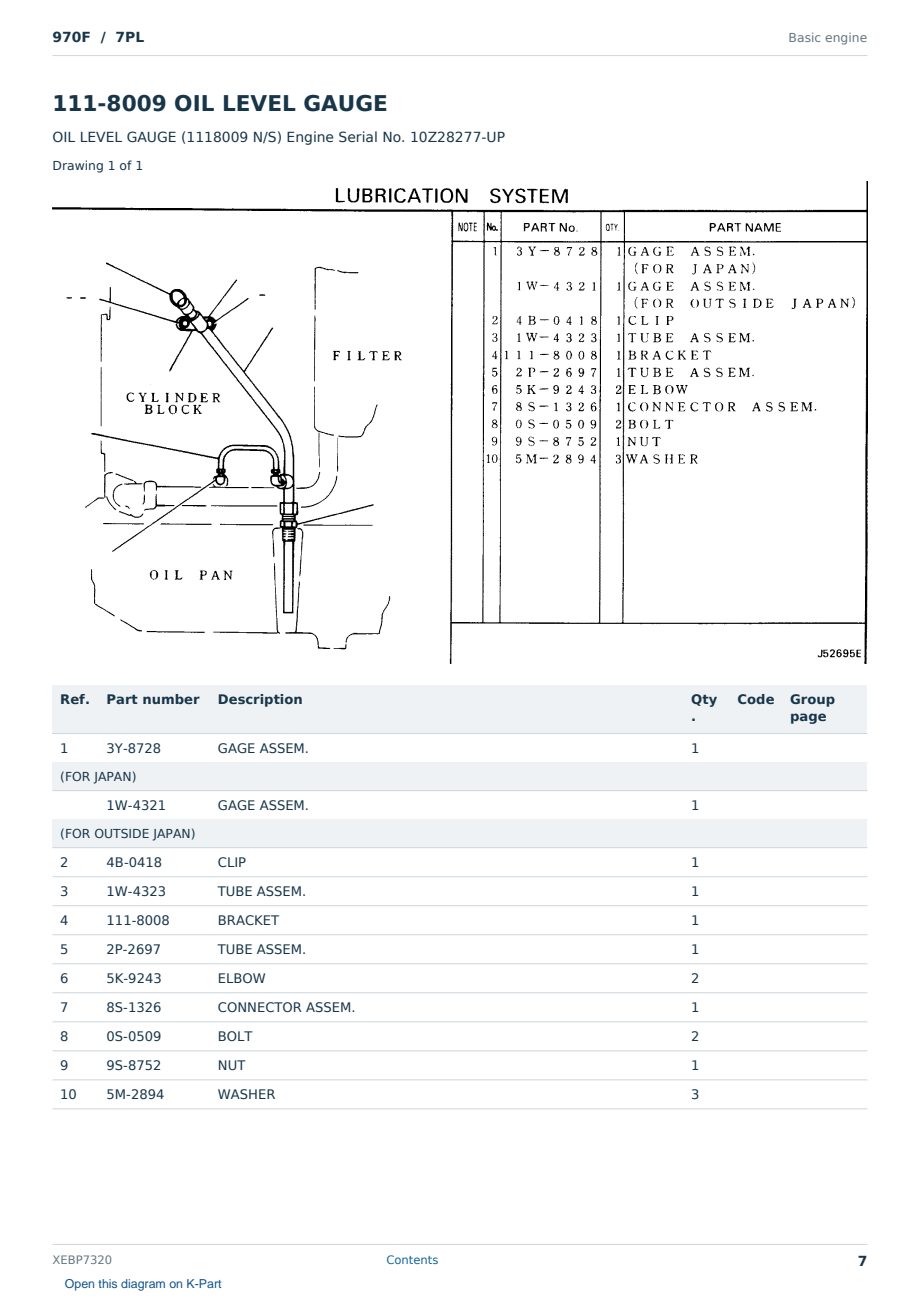 Caterpillar 970F S/N 7PL Partsbook XEBP7320 (English) - sample page 7 of 10 Caterpillar 970F S/N 7PL Partsbook XEBP7320 (English) - sample page 7 of 10