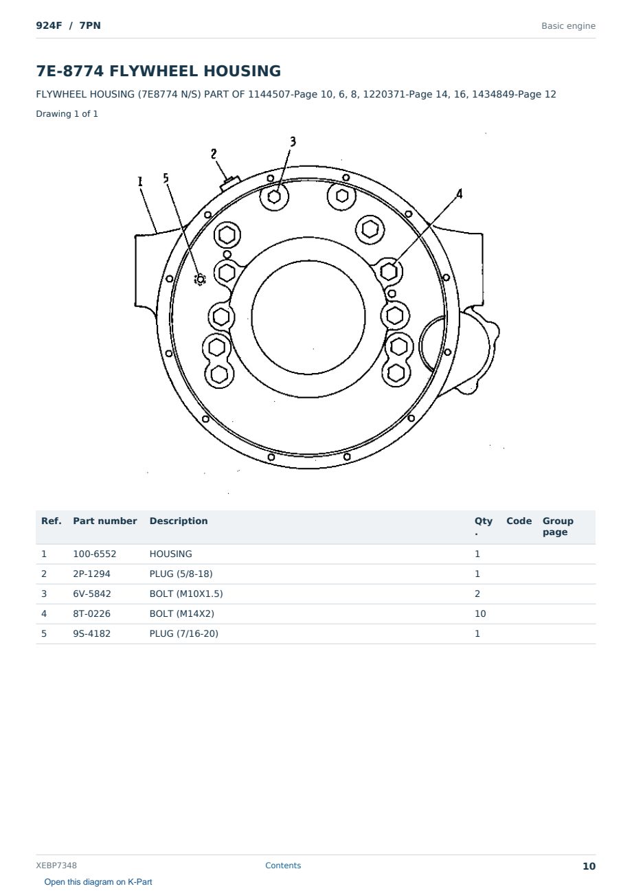 Caterpillar 924F S/N 7PN Partsbook XEBP7348 (English) - sample page 10 of 10 Caterpillar 924F S/N 7PN Partsbook XEBP7348 (English) - sample page 10 of 10
