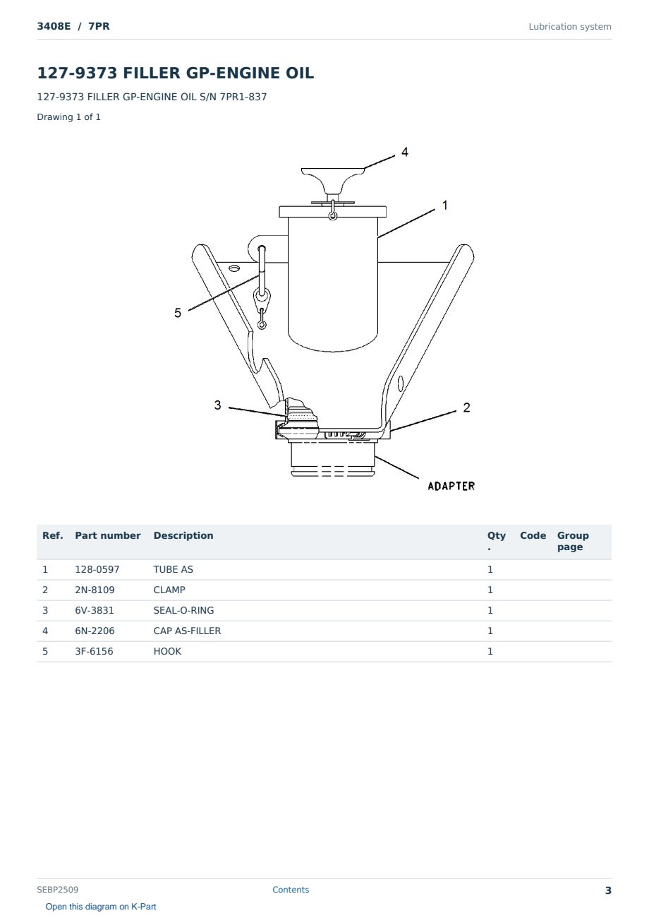 Caterpillar 3408E S/N 7PR Partsbook SEBP2509 (English) - sample page 3 of 10 Caterpillar 3408E S/N 7PR Partsbook SEBP2509 (English) - sample page 3 of 10