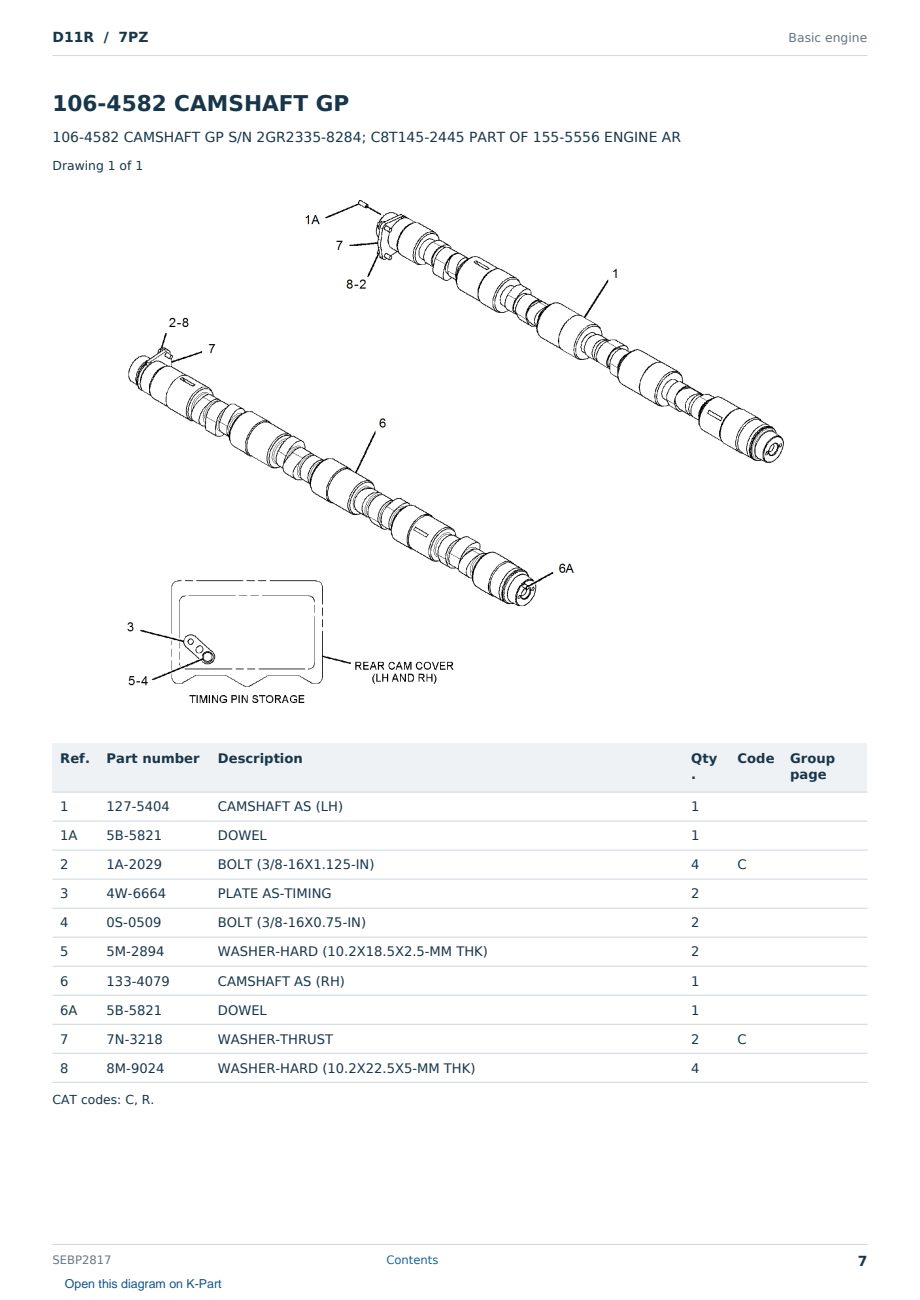 Caterpillar D11R S/N 7PZ Partsbook SEBP2817 (English) - sample page 7 of 10 Caterpillar D11R S/N 7PZ Partsbook SEBP2817 (English) - sample page 7 of 10