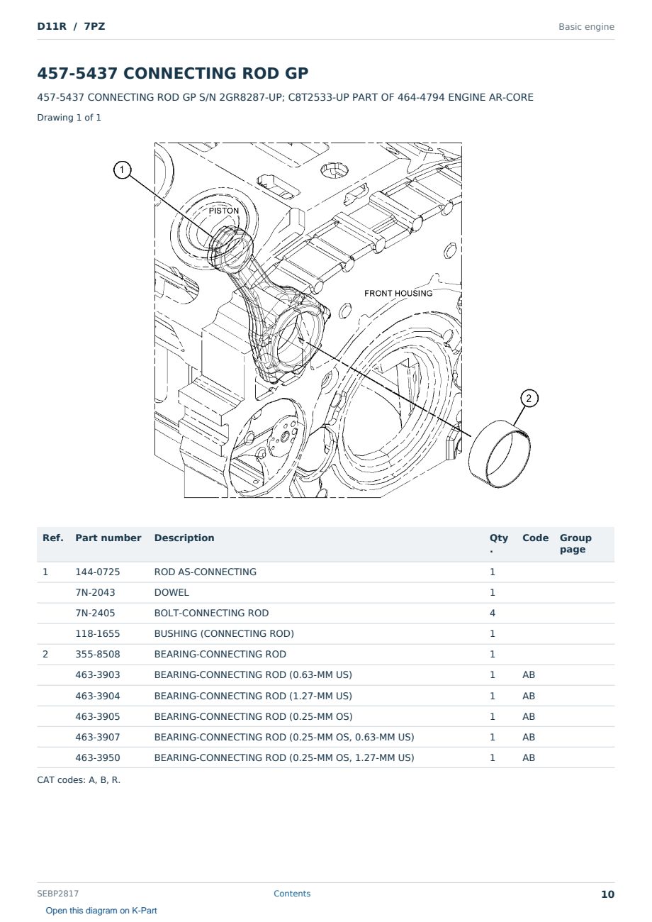 Caterpillar D11R S/N 7PZ Partsbook SEBP2817 (English) - sample page 10 of 10 Caterpillar D11R S/N 7PZ Partsbook SEBP2817 (English) - sample page 10 of 10