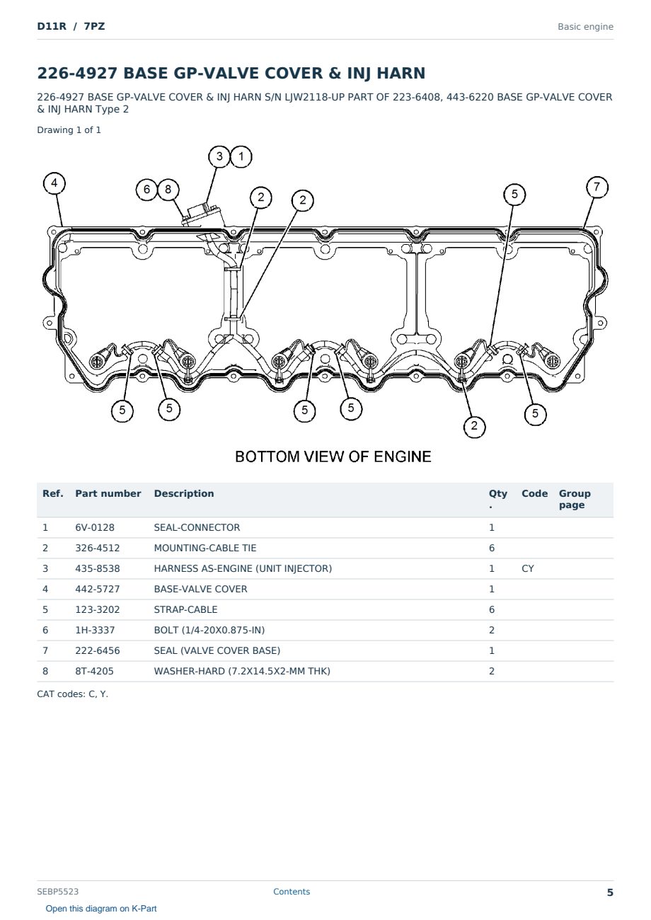 Caterpillar D11R S/N 7PZ Partsbook SEBP5523 (English) - sample page 5 of 10 Caterpillar D11R S/N 7PZ Partsbook SEBP5523 (English) - sample page 5 of 10