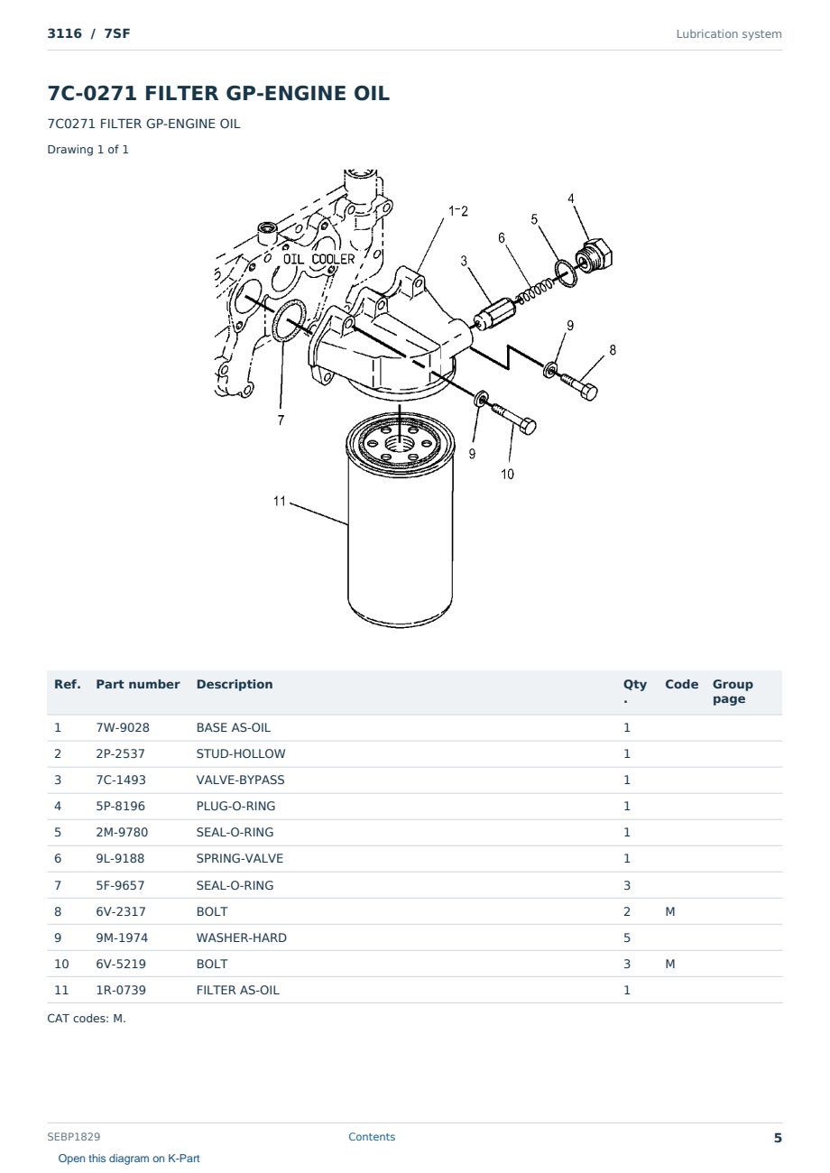 Caterpillar 3116 S/N 7SF Partsbook SEBP1829 (English) - sample page 5 of 10 Caterpillar 3116 S/N 7SF Partsbook SEBP1829 (English) - sample page 5 of 10