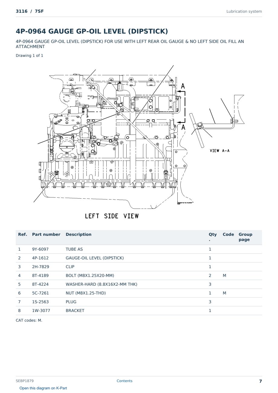 Caterpillar 3116 S/N 7SF Partsbook SEBP1879 (English) - sample page 7 of 10 Caterpillar 3116 S/N 7SF Partsbook SEBP1879 (English) - sample page 7 of 10