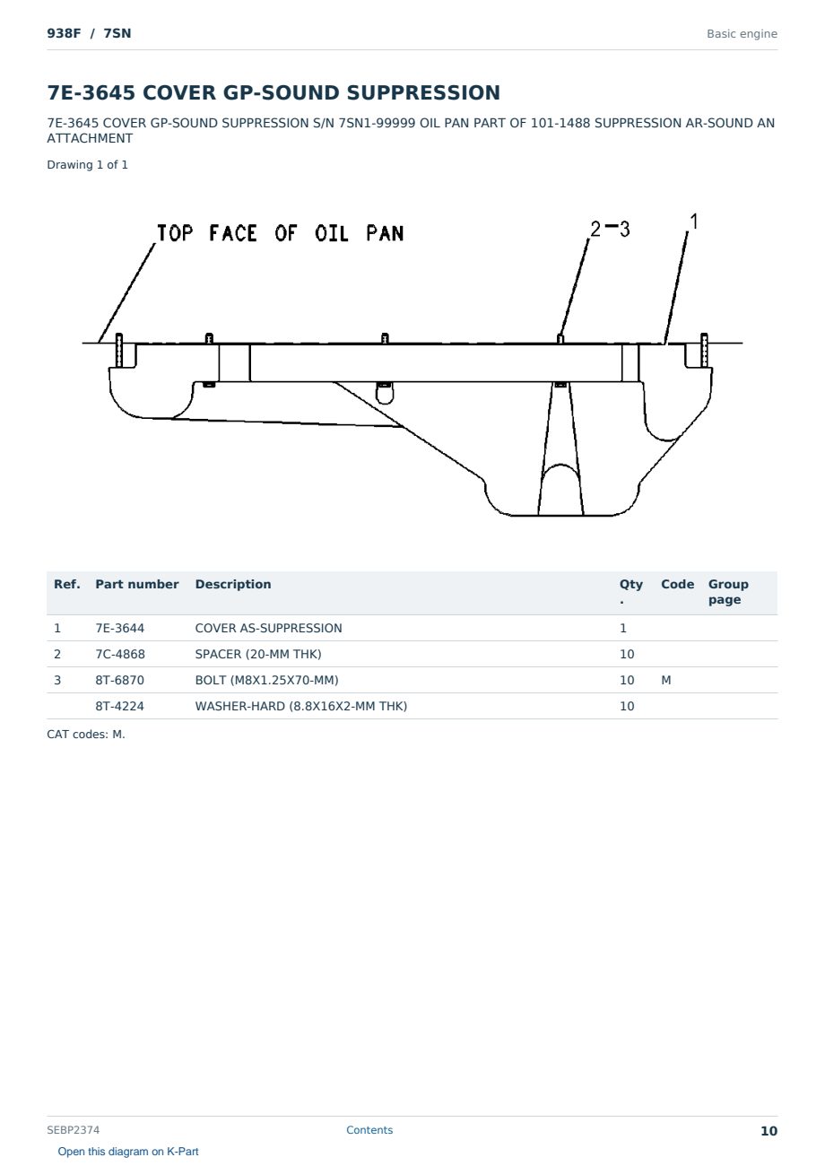 Caterpillar 938F S/N 7SN Partsbook SEBP2374 (English) - sample page 10 of 10 Caterpillar 938F S/N 7SN Partsbook SEBP2374 (English) - sample page 10 of 10