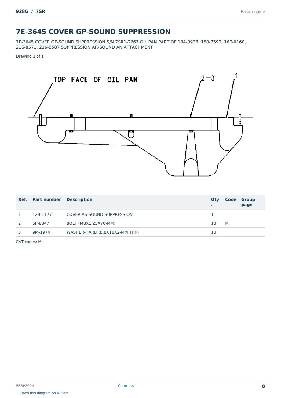 Caterpillar 928G S/N 7SR Partsbook SEBP2904 (English) - sample page 8 of 10 Caterpillar 928G S/N 7SR Partsbook SEBP2904 (English) - sample page 8 of 10
