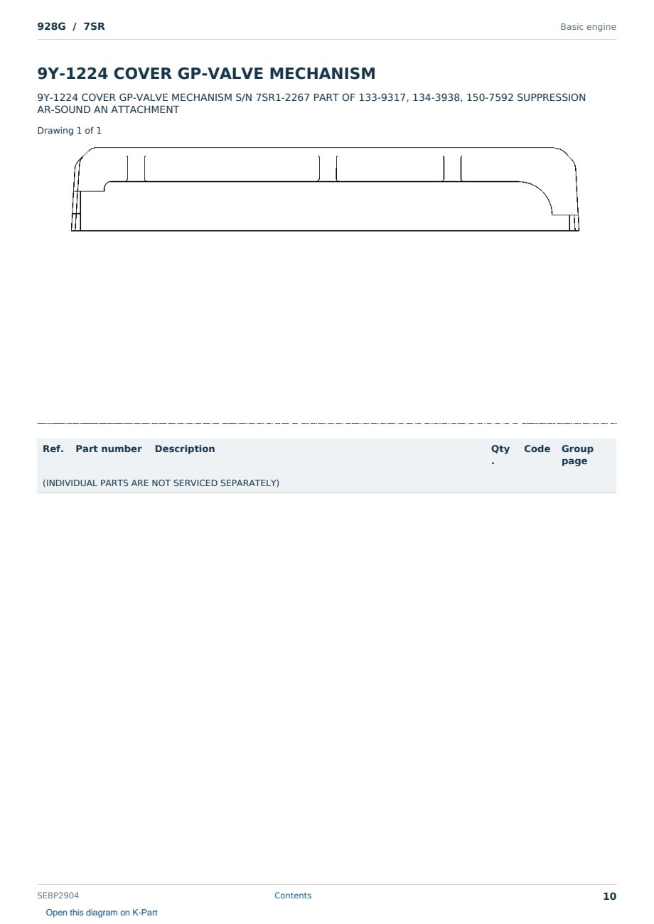 Caterpillar 928G S/N 7SR Partsbook SEBP2904 (English) - sample page 10 of 10 Caterpillar 928G S/N 7SR Partsbook SEBP2904 (English) - sample page 10 of 10