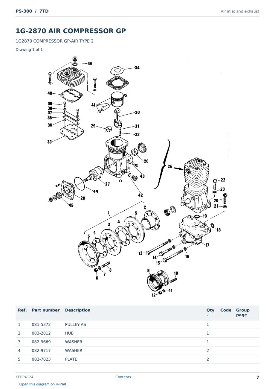 Caterpillar PS-300 S/N 7TD Partsbook KEBP4124 (English) - sample page 7 of 10 Caterpillar PS-300 S/N 7TD Partsbook KEBP4124 (English) - sample page 7 of 10
