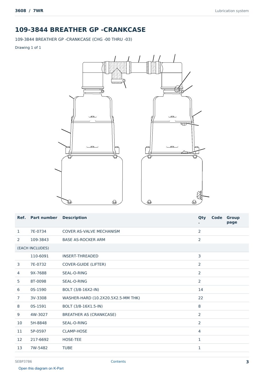 Caterpillar 3608 S/N 7WR Partsbook SEBP3786 (English) - sample page 3 of 10 Caterpillar 3608 S/N 7WR Partsbook SEBP3786 (English) - sample page 3 of 10