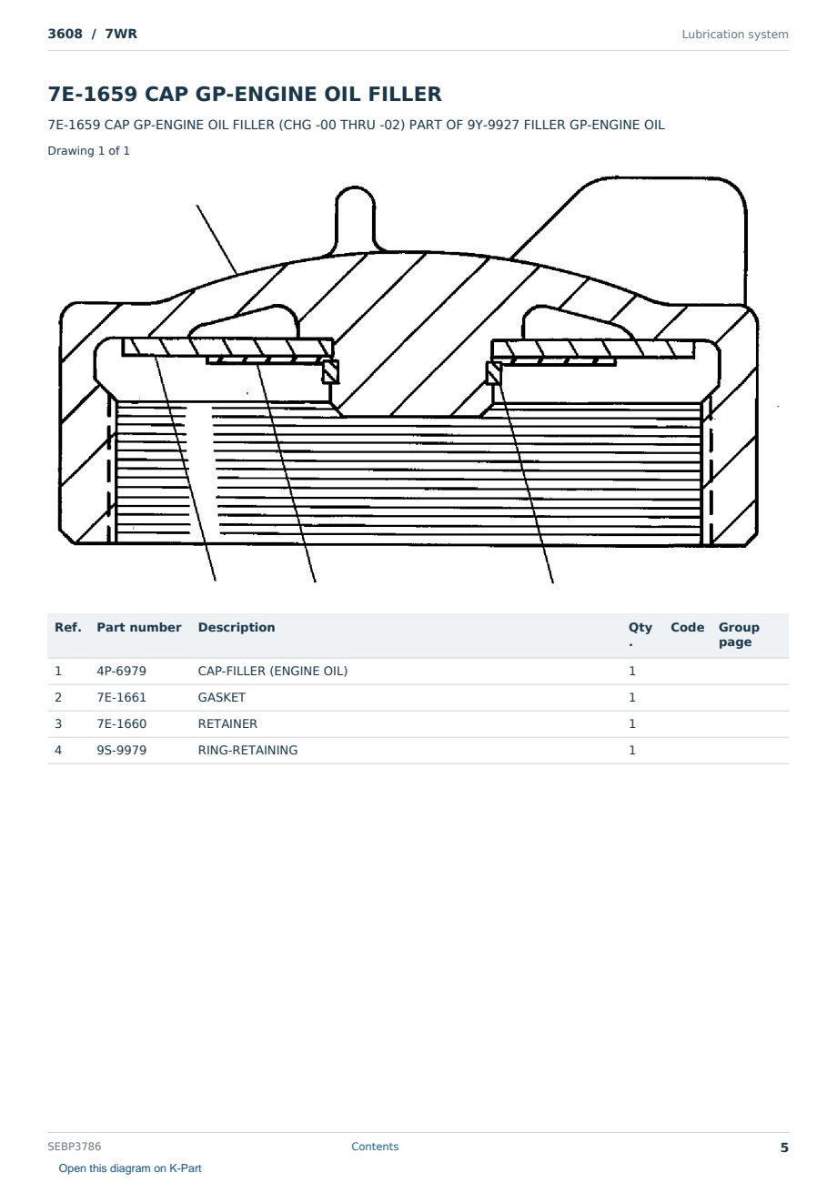 Caterpillar 3608 S/N 7WR Partsbook SEBP3786 (English) - sample page 5 of 10 Caterpillar 3608 S/N 7WR Partsbook SEBP3786 (English) - sample page 5 of 10