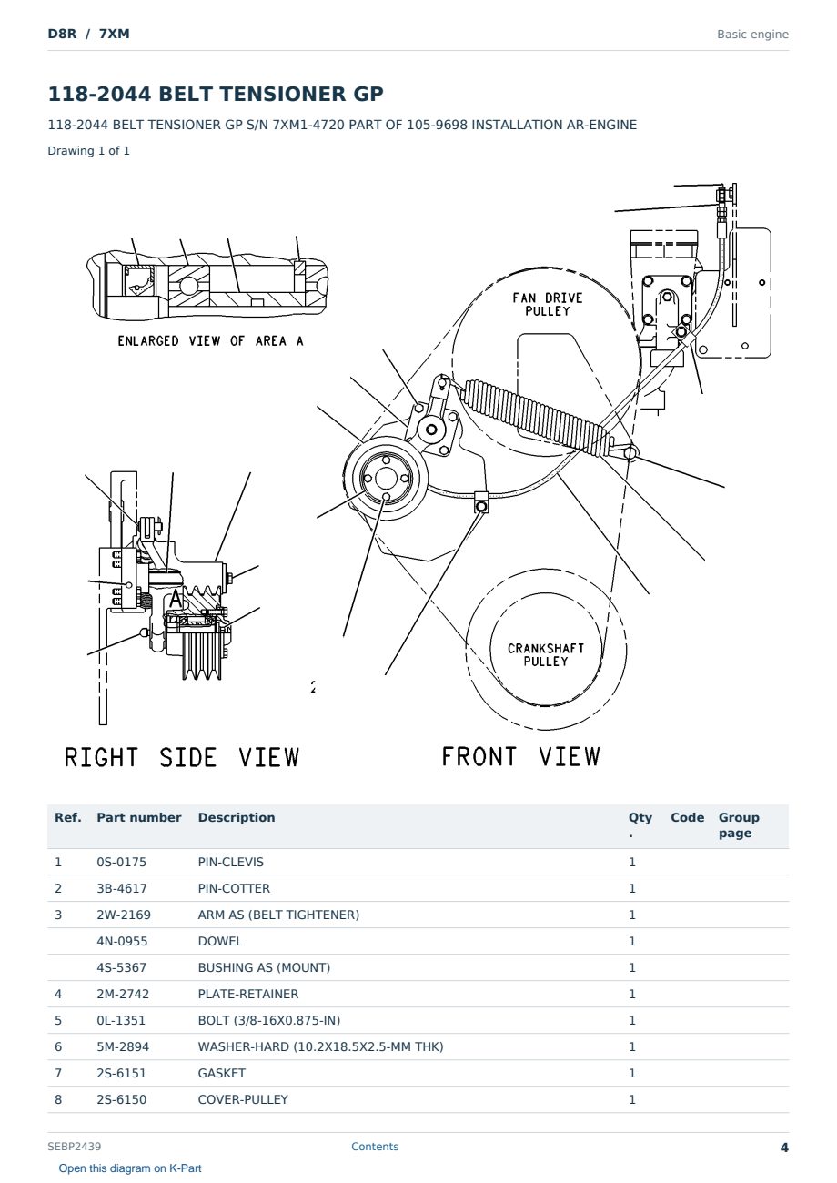 Caterpillar D8R S/N 7XM Partsbook SEBP2439 (English) - sample page 4 of 10 Caterpillar D8R S/N 7XM Partsbook SEBP2439 (English) - sample page 4 of 10