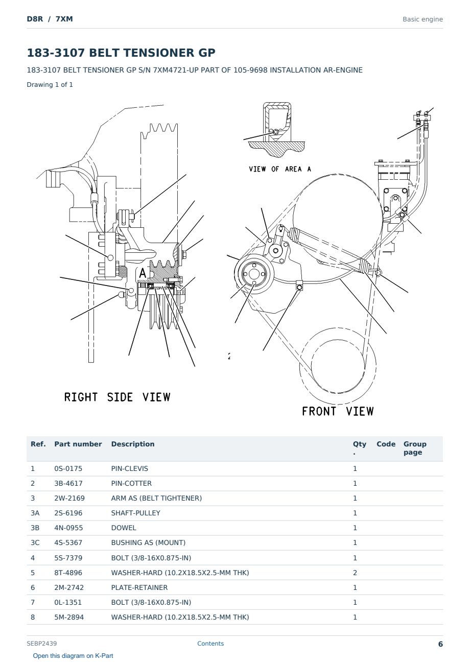 Caterpillar D8R S/N 7XM Partsbook SEBP2439 (English) - sample page 6 of 10 Caterpillar D8R S/N 7XM Partsbook SEBP2439 (English) - sample page 6 of 10