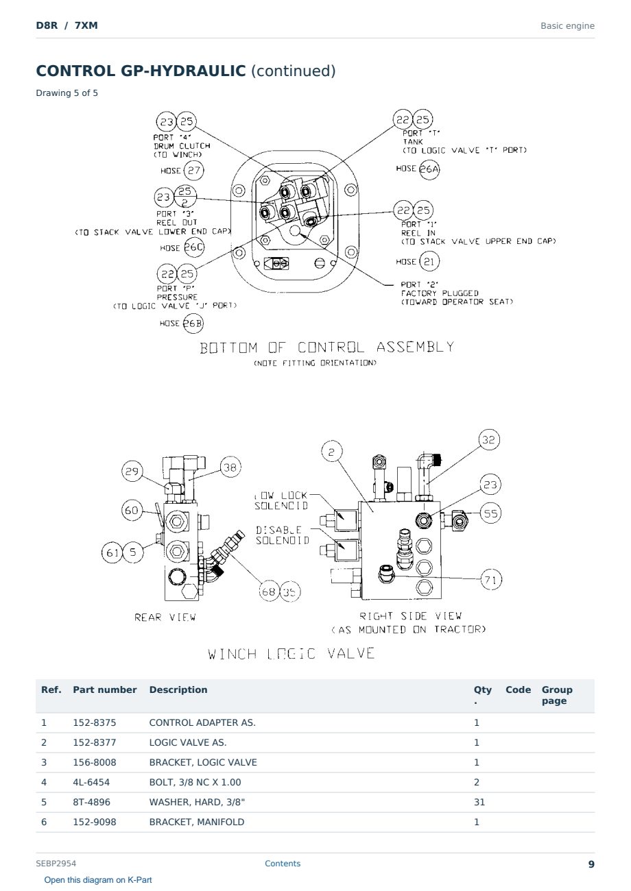 Caterpillar D8R S/N 7XM Partsbook SEBP2954 (English) - sample page 9 of 10 Caterpillar D8R S/N 7XM Partsbook SEBP2954 (English) - sample page 9 of 10