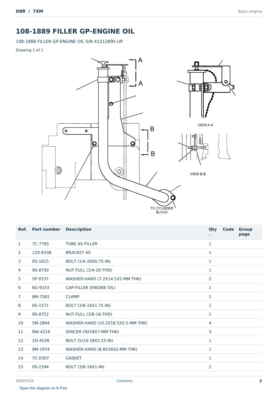 Caterpillar D8R S/N 7XM Partsbook SEBP5528 (English) - sample page 7 of 10 Caterpillar D8R S/N 7XM Partsbook SEBP5528 (English) - sample page 7 of 10
